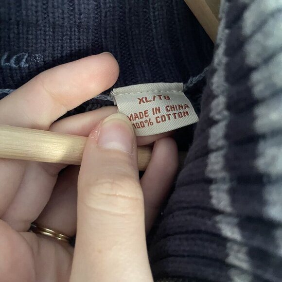 Tommy Bahama Mens XL Grey Cable Knit Quarter-Zip Sweater heavy comfortable - Picture 4 of 8